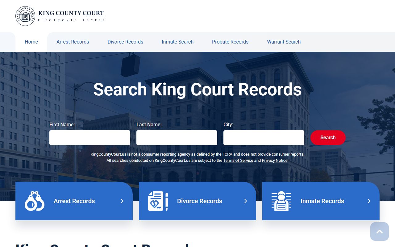 King County court records portal used for Auburn case docket search