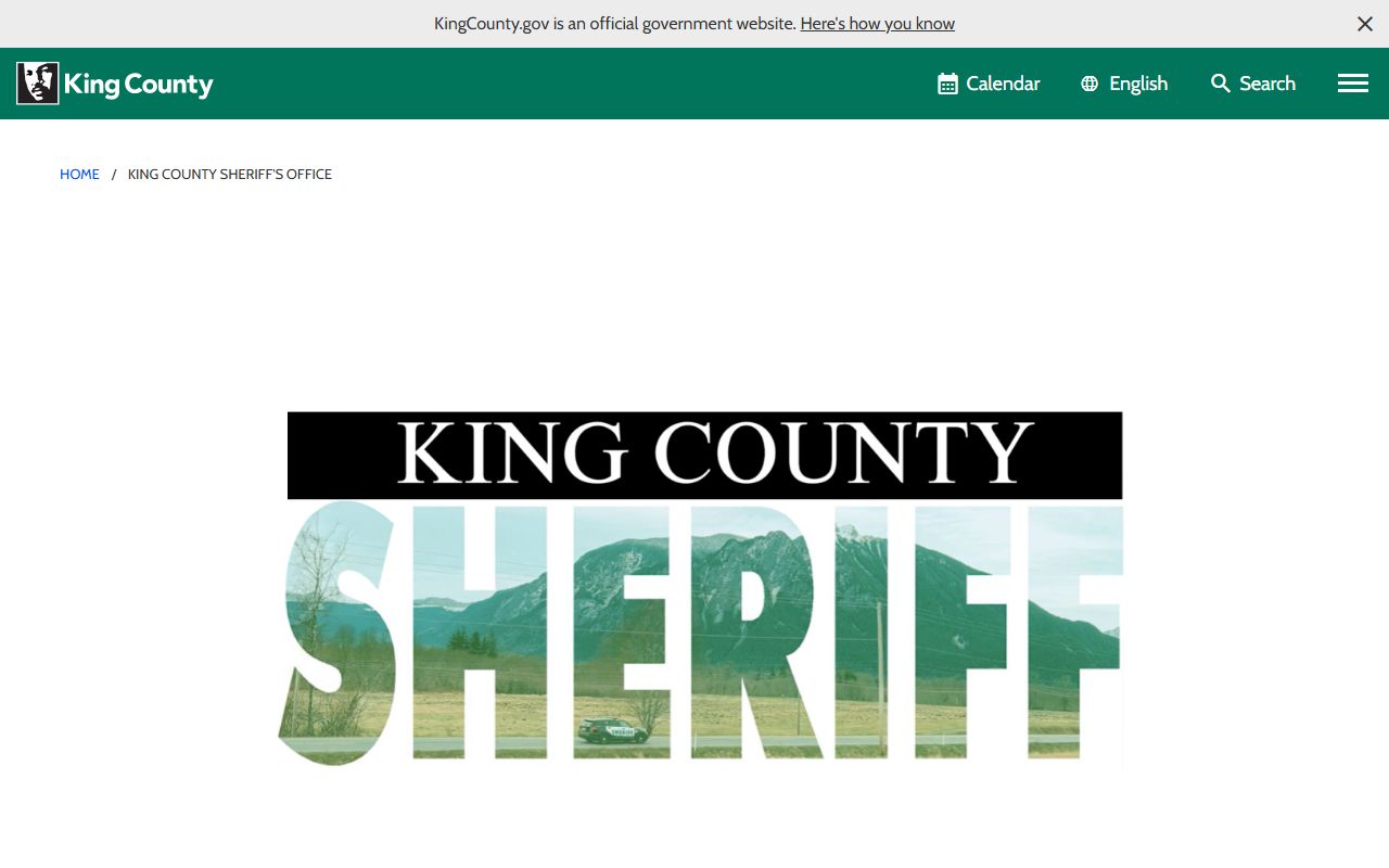King County Sheriff page showing Burien court docket and public safety resources