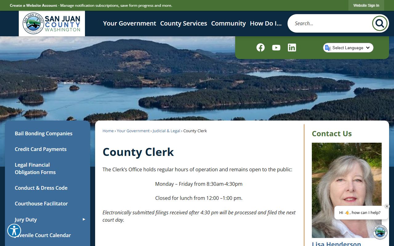 San Juan County Clerk's Office main page